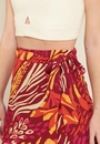 Saia Envelope Midi Em Viscose Com Transpasse E Faixa Estampa Flower Power