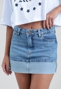 Saia Jeans Com Barra Virada
