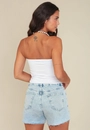 Shorts Jeans Curto Com Aplicação De Strass