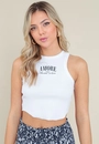 Blusa Regata Em Ribana Com Estampa