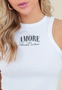 Blusa Regata Em Ribana Com Estampa