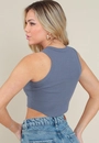 Blusa Regata Em Ribana Com Estampa