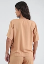 Blusa Manga Curta Com Filete Lateral Em Viscose Twill