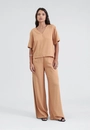 Blusa Manga Curta Com Filete Lateral Em Viscose Twill