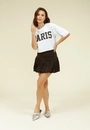 Blusa Cropped Em Meia Malha Com Estampa Paris