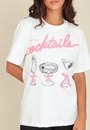 T-Shirt Oversize Em Meia Malha Cocktails