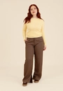 Calça Wide Leg Em Alfaiataria Xadrez