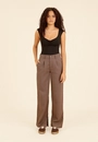 Calça Wide Leg Em Alfaiataria Xadrez