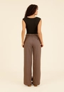 Calça Wide Leg Em Alfaiataria Xadrez