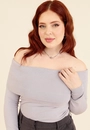 Blusa Tricô Manga Longa Ombro A Ombro