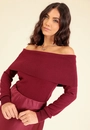 Blusa Tricô Manga Longa Ombro A Ombro
