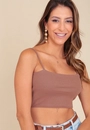 Cropped Com Alça Em Ribana Canelada