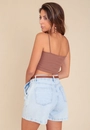 Cropped Com Alça Em Ribana Canelada