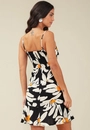 Vestido Curto Em Viscose Com Alça Estampa Margarida