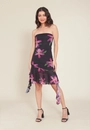 Vestido Tule Curto Estampa Com Babados
