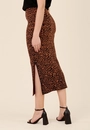 Saia Midi Em Tricô Jaquard Animal Print
