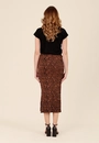 Saia Midi Em Tricô Jaquard Animal Print