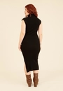 Vestido Midi Em Tricô Sem Manga Gola Alta