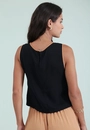 Blusa Regata Com Viés Bicolor Em Viscose Twill