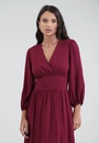 Vestido New Midi Em Viscose Manga 7/8