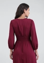 Vestido New Midi Em Viscose Manga 7/8