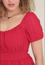 Maquinho Vestido Curto Em Malha Laise Manga Curta