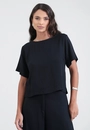 Blusa Em Viscose Twill Manga Curta
