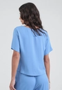 Blusa Em Viscose Twill Manga Curta
