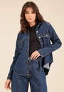 Camisa Jeans Manga Longa Botões