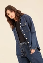 Camisa Jeans Manga Longa Botões