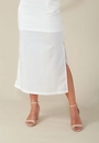 Vestido New Midi Alca Com Flor Aplicada Em Linho
