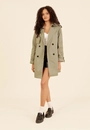 Trench Coat Alongado Com Faixa Botões