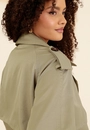 Trench Coat Alongado Com Faixa Botões
