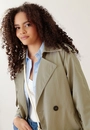 Trench Coat Alongado Com Faixa Botões