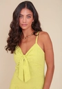 Vestido New Midi Em Laise Com Alças E Recortes