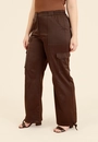 Calça Cargo Em Tecido Acetinado