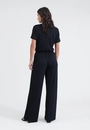 Calça Wide Leg Em Malha Texturizada Cós Com Elástico