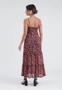 Vestido Em Tule Estampado Com Alça E Busto Torcido