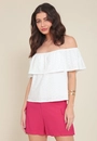Blusa Em Malha Laise Decote Ombro A Ombro
