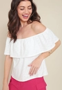 Blusa Em Malha Laise Decote Ombro A Ombro
