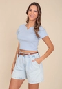 Short Baggy Jeans Com Cinto