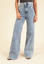 Calça Jeans Wide Leg Com Elastano