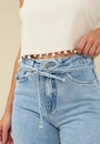 Calça Jeans Reta Com Cinto Jeans