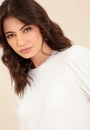 Blusa Mangacurta Bufante Em Malha Texturizada