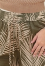 Calça Pantalona Em Viscose Com Lurex Estampa Folhagem