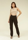 Blusa Cropped Sem Manga Malha Canelada