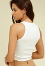 Blusa Cropped Sem Manga Malha Canelada