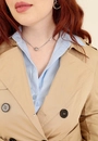 Trench Coat Curto Com Faixa E Botões