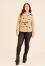 Trench Coat Curto Com Faixa E Botões
