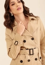 Trench Coat Curto Com Faixa E Botões